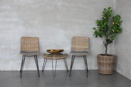 Nordlys Set of 2 Metal & Natural Fiber Chairs in Brown - thumbnail 9