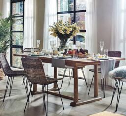 Nordlys Set of 2 Metal & Natural Fiber Chairs in Brown - thumbnail 7