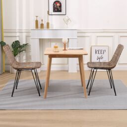 Nordlys Set of 2 Metal & Natural Fiber Chairs in Brown - thumbnail 8