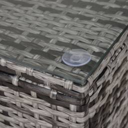 Wyld Haus Lolifi Grey Rattan Outdoor Coffee Table with Tempered Glass Top - thumbnail 8