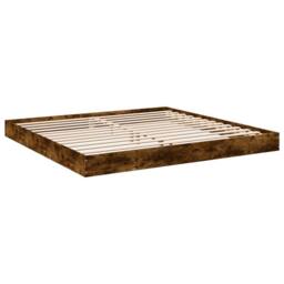 Berkfield Home Modern Bed Frame Frame Smoked Oak 180x200 cm Super King Wood in Brown - thumbnail 6