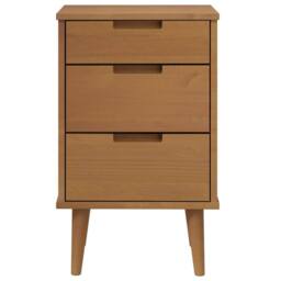Berkfield Home Beautiful Bedside Cabinet MOLDE Brown 40x35x65 cm Solid Wood Pine - Size: 40 x 35 x 65 cm - thumbnail 4