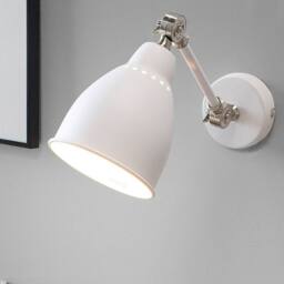 Wyld and Coco Two-Arm Adjustable White Metal Wall Lamps Set - thumbnail 1