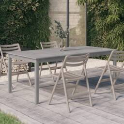 Berkfield Home Garden Table Grey 200x100x75 cm Solid Wood Acacia - Size: 200 x 100 x 75 cm - thumbnail 2