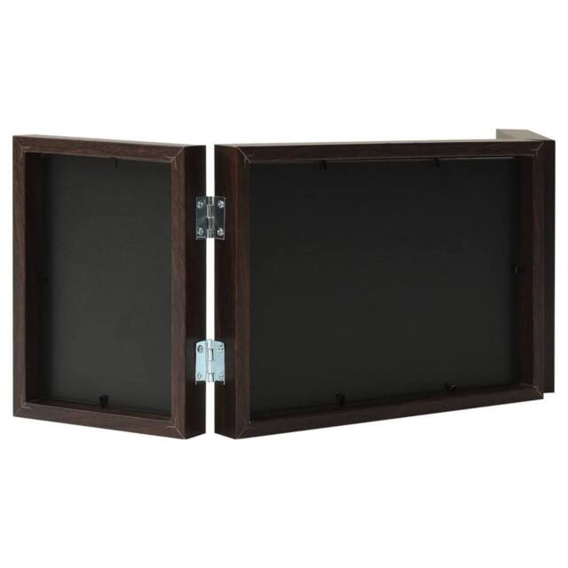 Berkfield Home Trifold Photo Frame Collage Dark Brown 22x15 cm+2x - Size: 22x15 cm - image 1