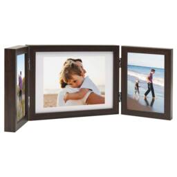 Berkfield Home Trifold Photo Frame Collage Dark Brown 22x15 cm+2x - Size: 22x15 cm - thumbnail 2