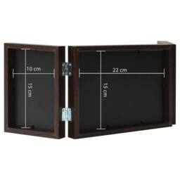 Berkfield Home Trifold Photo Frame Collage Dark Brown 22x15 cm+2x - Size: 22x15 cm - thumbnail 7