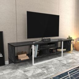 Decorotika Astona TV Unit for TVs up to 65 inch in Dark Grey - thumbnail 3