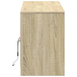 Berkfield Home TV Cabinet with LED Sonoma Oak 139.5x34x50 cm Engineered Wood in Light Tan - thumbnail 7