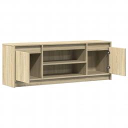 Berkfield Home TV Cabinet with LED Sonoma Oak 139.5x34x50 cm Engineered Wood in Light Tan - thumbnail 9