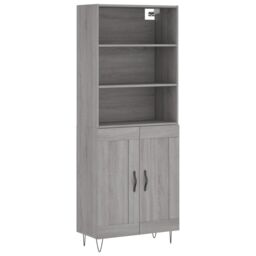 Berkfield Home Highboard Grey Sonoma 69.5x34x180 cm Engineered Wood - thumbnail 2