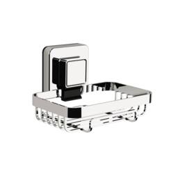 Showerdrape Pushloc Chrome Suction Wall Mounted Soap Basket & Mounting Squares in Silver - thumbnail 5