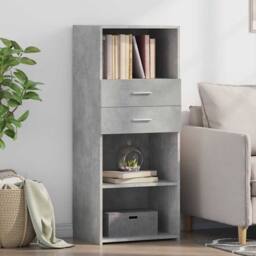 Berkfield Home Highboard Concrete Grey 50x42.5x124 cm Engineered Wood - thumbnail 2