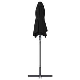 Berkfield Home Garden Parasol Black 380 x 196 x 235 cm Powder-coated steel - thumbnail 7