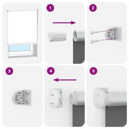 Berkfield Home Roller Blind Blackout Light Grey 80x175 cm Fabric Width 75.7 cm Polyester - thumbnail 6