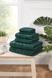 Rapport Home Versailles Jacquard 6 Piece Cotton Towels Bale Set Soft & Absorbent in Green