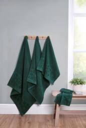 Rapport Home Versailles Jacquard 6 Piece Cotton Towels Bale Set Soft & Absorbent in Green - thumbnail 2