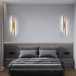 COMELY Indoor Wall Lights, 16W Gold Creative Long Parallel Wall Lights - thumbnail 5