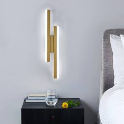 COMELY Indoor Wall Lights, 16W Gold Creative Long Parallel Wall Lights - thumbnail 2