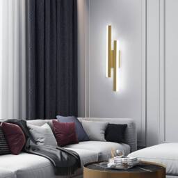 COMELY Indoor Wall Lights, 16W Gold Creative Long Parallel Wall Lights - thumbnail 4