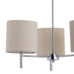 First Choice Lighting Brea - Chrome 3 Light Fitting with Natural Linen Shades in Silver - thumbnail 2