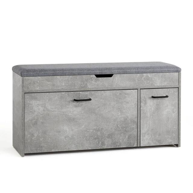 KORVIXA Shoe Bench Shoe Cabinet with Seat Cushion Storage in Grey - Size: 100 cm x 100 cm - image 1