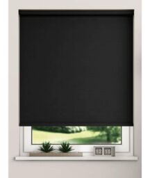 New Edge Blinds Thermal Blackout Roller Blinds 175cm Drop x Width 140cm Black - Size: 180 cm width x 175 cm drop - thumbnail 1
