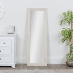 Ornate Tall Taupe Wall / Leaner Mirror 142cm X 47cm