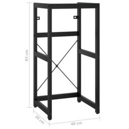 Berkfield Home Bathroom Washbasin Frame Black 40x38x83 cm Iron - Size: 40 x 38 x 83 cm - thumbnail 7