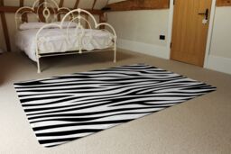 Benjamin Tate Design Print Of Zebra Stripes Designer Rug in Natural - Size: Large - thumbnail 3