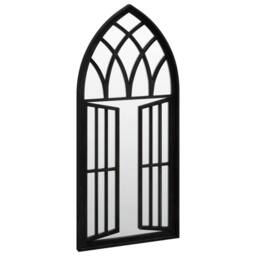 Berkfield Home Garden Mirror Black 100x45 cm Iron for Outdoor Use - thumbnail 3
