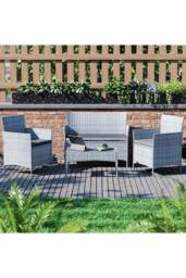 Home Discount Garden Vida Kendal 4 Seater Rattan Set UKFR Fabric Garden Furniture in Grey - thumbnail 3