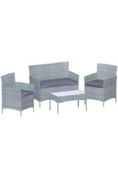 Home Discount Garden Vida Kendal 4 Seater Rattan Set UKFR Fabric Garden Furniture in Grey - thumbnail 6
