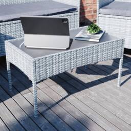 Home Discount Garden Vida Kendal 4 Seater Rattan Set UKFR Fabric Garden Furniture in Grey - thumbnail 4