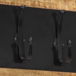 Berkfield Home Wall-mounted Coat Rack with 6 Hooks Solid Wood Mango - thumbnail 5