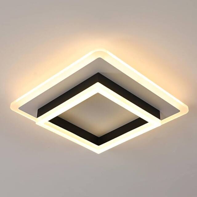 Goeco LED Ceiling Light, 30W, Modern Square Ceiling Light, for Bedroom, 30cm in Black - image 1