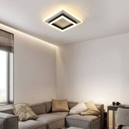 Goeco LED Ceiling Light, 30W, Modern Square Ceiling Light, for Bedroom, 30cm in Black - thumbnail 3