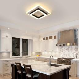 Goeco LED Ceiling Light, 30W, Modern Square Ceiling Light, for Bedroom, 30cm in Black - thumbnail 2
