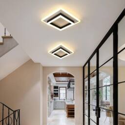 Goeco LED Ceiling Light, 30W, Modern Square Ceiling Light, for Bedroom, 30cm in Black - thumbnail 5