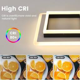 Goeco LED Ceiling Light, 30W, Modern Square Ceiling Light, for Bedroom, 30cm in Black - thumbnail 9