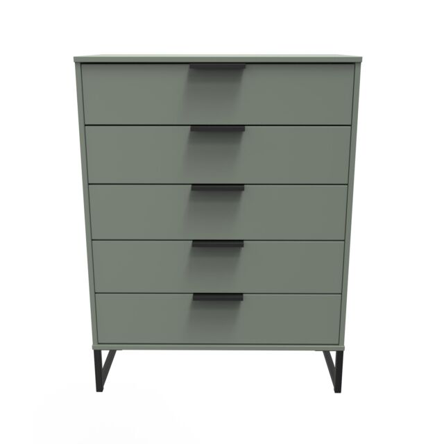 Ready Assembled 2 U Fuji 5 Drawer Chest (Ready Assembled) in Pale Green - image 1