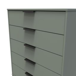 Ready Assembled 2 U Fuji 5 Drawer Chest (Ready Assembled) in Pale Green - thumbnail 4