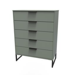 Ready Assembled 2 U Fuji 5 Drawer Chest (Ready Assembled) in Pale Green - thumbnail 3