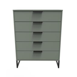 Ready Assembled 2 U Fuji 5 Drawer Chest (Ready Assembled) in Pale Green - thumbnail 1