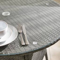 FurnitureboxUK Antigua Rattan 4 Seat Round Table Garden Dining Set in Grey - thumbnail 3