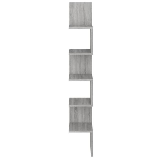 Berkfield Home Wall Corner Shelf Grey Sonoma 20x20x127.5 cm Engineered Wood - image 1