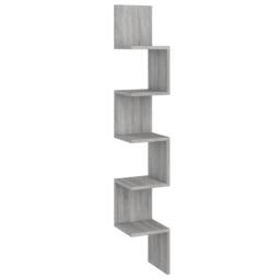 Berkfield Home Wall Corner Shelf Grey Sonoma 20x20x127.5 cm Engineered Wood - thumbnail 3