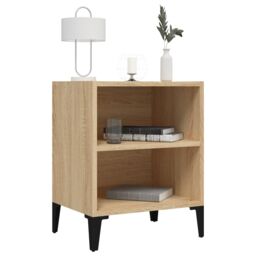 Berkfield Home Bed Cabinet with Metal Legs Sonoma Oak 40x30x50 cm in Brown - Size: 40 x 30 x 50 cm - thumbnail 3