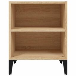 Berkfield Home Bed Cabinet with Metal Legs Sonoma Oak 40x30x50 cm in Brown - Size: 40 x 30 x 50 cm - thumbnail 4