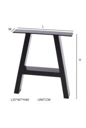Living and Home 2Pcs Heavy Duty Tube Metal Legs Furniture Replacement Leg in Black - thumbnail 2